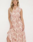 m&d fashion Rochie Roz din Viscoză Fără Mâneci cu cordon Filimea