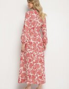 m&d fashion Rochie Roz Evazată cu Viscoză cu Imprimeu Floral Filirelle