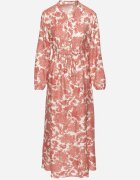 m&d fashion Rochie Roz Evazată cu Viscoză cu Imprimeu Floral Filirelle