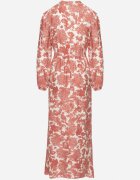 m&d fashion Rochie Roz Evazată cu Viscoză cu Imprimeu Floral Filirelle