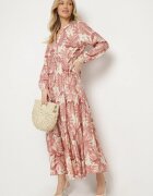 m&d fashion Rochie Roz închis cu vâscoză cu croială evazată cu motiv floral Edionilira