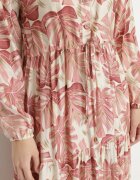 m&d fashion Rochie Roz închis cu vâscoză cu croială evazată cu motiv floral Edionilira