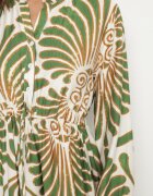 m&d fashion Rochie Verde din Viscoză cu croi evazat cu motiv floral Korisaria
