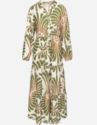m&d fashion Rochie Verde din Viscoză cu croi evazat cu motiv floral Korisaria