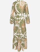 m&d fashion Rochie Verde din Viscoză cu croi evazat cu motiv floral Korisaria