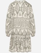 m&d fashion Rochie Verde Din Viscoză Cu Model Etnic Cu Croială Evazată Cu Legătură Nalpio