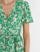 m&d fashion Rochie Verde Maxi cu Elastic în Talie Floral Aretocia