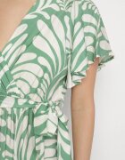 m&d fashion Rochie Verde Vâscoză cu croi petrecut și imprimeu floral Cinea