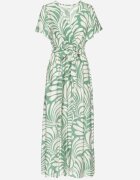 m&d fashion Rochie Verde Vâscoză cu croi petrecut și imprimeu floral Cinea
