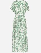 m&d fashion Rochie Verde Vâscoză cu croi petrecut și imprimeu floral Cinea