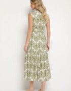m&d fashion Rochie Verde Viscoză Fără Mâneci cu Cordon Legat Filimea