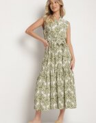 m&d fashion Rochie Verde Viscoză Fără Mâneci cu Cordon Legat Filimea