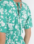 m&d fashion Rochie Viscoză Verde Maxi cu elastice în talie și decolteu petrecut Olemenia