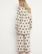 m&d fashion Set bej deschis Oversize din viscoză Cămașă și Pantaloni decorate cu model etnic Janileva