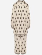 m&d fashion Set bej deschis Oversize din viscoză Cămașă și Pantaloni decorate cu model etnic Janileva