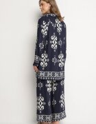m&d fashion Set Bleumarin din Viscoză cu Imprimeu Etnic Cămașă și Pantaloni Meporelle