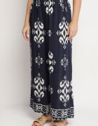 m&d fashion Set Bleumarin din Viscoză cu Imprimeu Etnic Cămașă și Pantaloni Meporelle