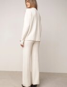 m&d fashion Set cu vâscoză pantaloni largi și pulover decorat cu nasturi Alessina Bej deschis