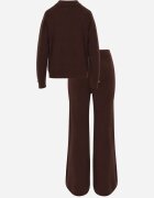 m&d fashion Set cu vâscoză pantaloni largi și pulover decorat cu nasturi Alessina Maro