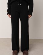 m&d fashion Set cu vâscoză pantaloni largi și pulover decorat cu nasturi Alessina Negru