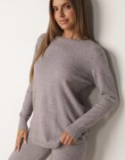 m&d fashion Set tricotat: bluză și pantaloni cu croială dreaptă în talie elastică cu vâscoză Lirette Gri