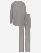 m&d fashion Set tricotat: bluză și pantaloni cu croială dreaptă în talie elastică cu vâscoză Lirette Gri