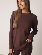 m&d fashion Set tricotat: bluză și pantaloni cu croială dreaptă în talie elastică cu vâscoză Lirette Maro