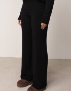 m&d fashion Set tricotat: bluză și pantaloni cu croială dreaptă în talie elastică cu vâscoză Lirette Negru