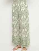 m&d fashion Set Verde Oversize cu Viscoză cu Model Etnic Pantaloni Largi și Cămașă Nilamiella