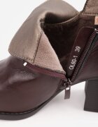 m.daszynski Botine cu toc gros din piele naturală cu decupaj decorativ Elavita Bordo