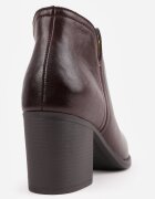 m.daszynski Botine cu toc gros din piele naturală cu decupaj decorativ Elavita Bordo