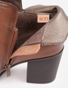 m.daszynski Botine cu toc gros din piele naturală cu decupaj decorativ Elavita Maro