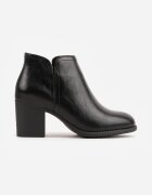 m.daszynski Botine cu toc gros din piele naturală cu decupaj decorativ Elavita Negre