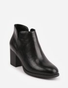 m.daszynski Botine cu toc gros din piele naturală cu decupaj decorativ Elavita Negre