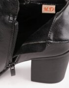 m.daszynski Botine cu toc gros din piele naturală cu decupaj decorativ Elavita Negre