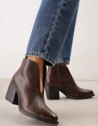 m.daszynski Botine din piele elegante cu căptușeală ușoară pe toc conic Serani Maro