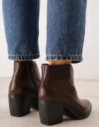 m.daszynski Botine din piele elegante cu căptușeală ușoară pe toc conic Serani Maro