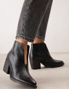 m.daszynski Botine din piele elegante cu căptușeală ușoară pe toc conic Serani Negre