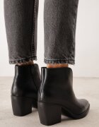 m.daszynski Botine din piele elegante cu căptușeală ușoară pe toc conic Serani Negre