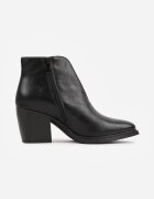 m.daszynski Botine din piele elegante cu căptușeală ușoară pe toc conic Serani Negre