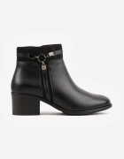 m.daszynski Botine din piele naturală cu toc și ornament metalic Beriste Maro Negre
