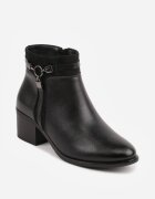 m.daszynski Botine din piele naturală cu toc și ornament metalic Beriste Maro Negre
