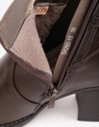 m.daszynski Botine elegante cu toc gros cu panou elastic și aplicație metalică Zalirna Maro închis