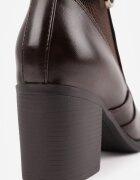 m.daszynski Botine elegante cu toc gros cu panou elastic și aplicație metalică Zalirna Maro închis