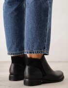 m.daszynski Ghete scurte din piele cu toc plat și inserție decorativă Unilla Negre