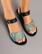 m.daszynski Sandale Albastru-Negre cu Cusături Decorative Ralsedi
