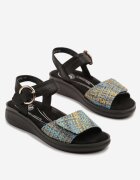 m.daszynski Sandale Albastru-Negre cu Cusături Decorative Ralsedi