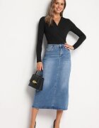 m.sara Fustă Albastră din denim tip creion Brunavia