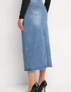 m.sara Fustă Albastră din denim tip creion Brunavia