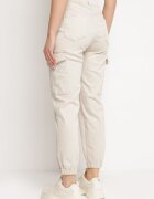m.sara Pantaloni cargo bej deschis din Bumbac cu Butoane Decorative Arminue